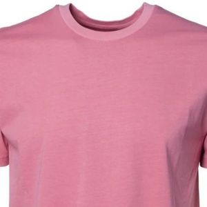 T-shirt rose uni à col rond et manches courtes pour homme, en coton doux, décontracté, basique, léger, respirant, pour l'été, à porter au quotidien, personnalisable - Product Image 3