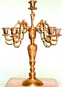 Ornate Brass <b>Candelabra</b> Fancy Seven Arm Candle Holder Durable Home Decoration Centerpiece - Product Image 3