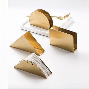 Attractive Design Gold Plated <b>Tissue</b> holder Customize Logo Color for Restaurant <b>Wedding</b> Party Table Decorative Napkin Holder - Product Image 3