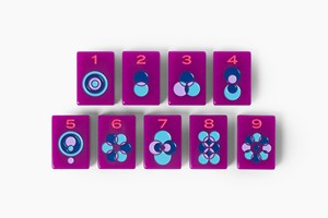 Purple <b>Mahjong</b> Tiles <b>Set</b> Colorful Game Pieces Number and Symbol Design for Table Entertainment - Product Image 3