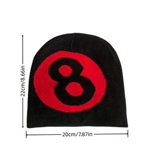 Black Yellow Number 8 Beanie Hat Knit <b>Winter</b> <b>Cap</b> Streetwear Skull <b>Cap</b> High Quality Custom Logo Rhinestone <b>Winter</b> Beanies - Product Image 6