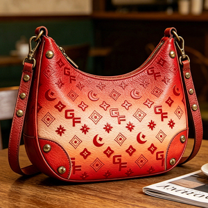 Bolso de Hombro Vintage Degradado para Mujer, Diseño de Moda, Material PU, Forro de Poliéster, Forma de Media Luna - Product Image 2