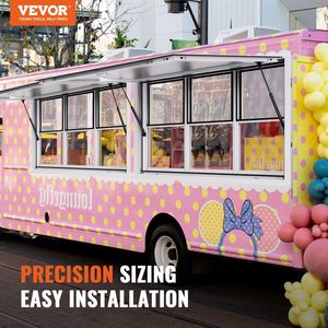 Finestra per Chiosco in Lega di Alluminio 60x36 Pollici per Food Truck, Finestre a Sollevamento Verticale con Tendalino e Gancio di Traino - Product Image 2