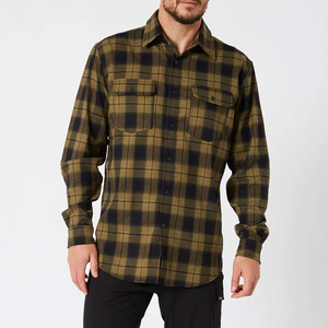 Chemise-veste décontractée en flanelle brossée à carreaux, teinte en fil épais, pour homme, personnalisable, vente en gros 2026 - Product Image 1