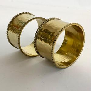 Silver Round Leaf Napkin Ring <b>Set</b> of 2 Best For Gifting Eco Friendly Dishwasher Safe Handmade Brass Napkin Rings For Sale - Product Image 6
