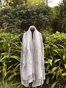 Sarong en coton à imprimé floral bio, fait main, imprimé au bloc indien, paréo de plage pour femme, magnifique écharpe d'été - Product Image 6