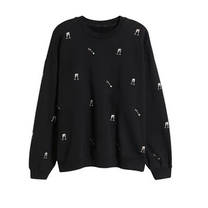 เสื้อสเวตเชิ้ตคอกลมพิมพ์ลายตามสั่ง แขนยาว สไตล์ลำลอง ปักลายกราฟิกวาร์ซิตี้ ผ้าฝ้าย สำหรับผู้หญิง - Product Image 4