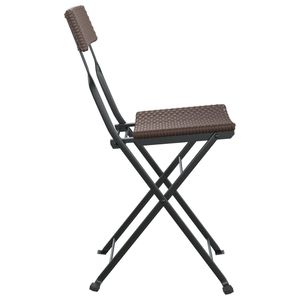 Juego de 8 Sillas Plegables de Mimbre Sintético Marrón, Muebles de Patio de Acero con Recubrimiento en Polvo - Product Image 6