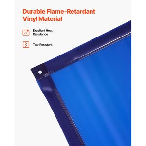 Telo Protettivo per Saldatura Personalizzabile 6 X 8 FT, Telaio in Vinile Resistente alle Fiamme, Tenda di Sicurezza Bloccabile e Girevole per Protezione Sicura - Product Image 4