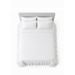 High Quality Plain <b>White</b> Bed Sheet Comfortable Comforter Set Smooth Texture Polyester/Cotton Durable Eco-Friendly for Home Hotel - Product Image 4
