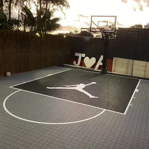 Enlio Basketball Court Floeren Fiba Goedgekeurde Hoge Kwaliteit Rubber Basketbal Plekken Vloeren Buiten Sport Tegels Vloeren