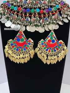 Conjunto de joyería de boda afgana vintage con forma personalizada, directo de fábrica, collar y aretes para usar en bodas - Product Image 6