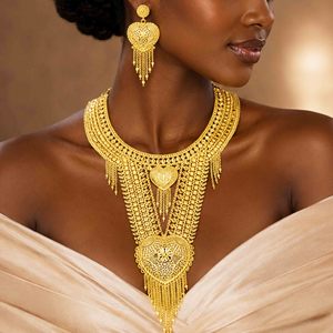 Wholesale 14K18K24K Micron <b>Gold</b> Dubai Style Traditional Design Jewelry <b>Set</b> Turkish Bridal Long Necklaces <b>Set</b> Fashion Jewelry <b>Set</b> - Product Image 3