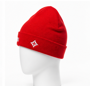 Custom Embroidered Red Beanie Hat Unisex Acrylic <b>Winter</b> <b>Cap</b> Casual Solid Color Cuffed Own Design With Logo Jacquard - Product Image 3