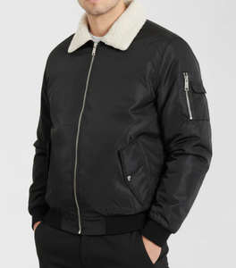 Chaqueta Bomber de Lona para Hombre, 100% Fibra de Bambú, Cálida, Transpirable, Personalizable, Informal, de Alta Calidad para Invierno - Product Image 5