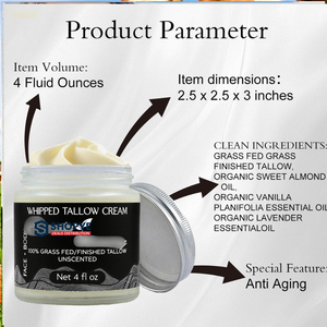 Crema Bálsamo Hidratante Facial 100% Orgánica de Sebo de Res con Vainilla y Lavanda, de Animales Alimentados con Pasto - Product Image 2
