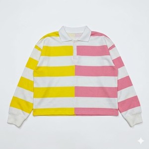 Custom-made stylish long-sleeved polo t-shirt with rugby collar <b>Red</b> and white <b>striped</b> polo shirt sports golf Streetwear Shirt - Product Image 6
