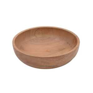 Modern Straight Edge Solid Wood Salad Bowl Flat Bottom Wooden Fruit Serving Basin Minimalist Kitchenware - Product Image 2