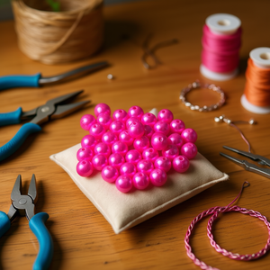 Perle di Vetro Rosa Ilan Abalorio 10mm 20g per Creazione di Gioielli - Product Image 3