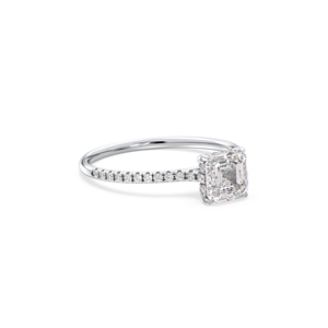 Bague REYES avec halo caché en diamant cultivé en laboratoire, or massif 14 carats, diamants HPHT CVD, bijoux fins pour fiançailles et demande en mariage - Product Image 3
