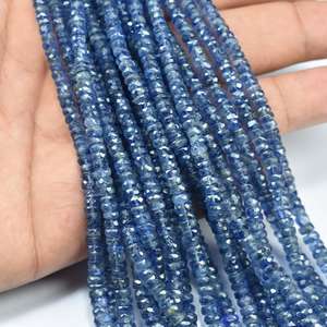 Natural Kyanite Faceted Rondelle Gemstone Beads 3x5mm Loose Kyanite Beads For Jewelry Necklace Making Wholesale Bulk Gemstone - Product Image 1