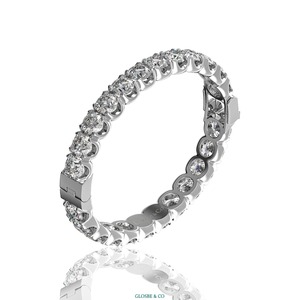 Glosbe & Co Bracelet rond GRA entièrement en moissanite 3 mm (certifié SJC) pour usage quotidien, synthétique (moissanite de laboratoire), classique vietnamien en argent sterling - Product Image 5