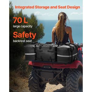 60L ATV Rear <b>Cargo</b> Storage Bag Waterproof 600D Oxford Cloth Backrest <b>Cover</b> Rear Seat Gear Bag with Front Fitting Brackets - Product Image 2