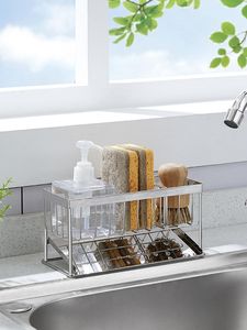 Multi Functional Iron <b>Kitchen</b> Sink Organizer <b>Shelf</b> With Drain Tray And Space Saving Compact Design For <b>Kitchens</b> - Product Image 6