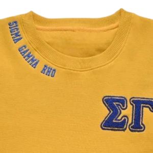 Sweat-shirt personnalisé à col rond et manches longues pour femme, motif chenille au dos, lettres grecques, Sororité Sigma Gamma Rho, vente en gros - Product Image 3