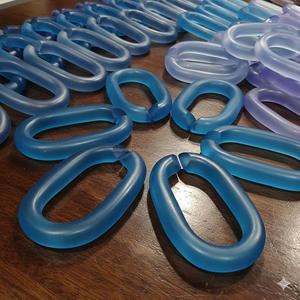 Transparent Resin Owl Shaped Link Chain Wall Accents Handmade Ornamental Hanging Sculpture Washable Eco-Friendly Modern Home - Product Image 2