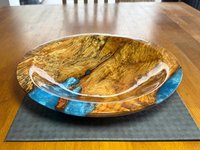 Nouvelle soupière en résine colorée au design boisé, articles de luxe pour cuisine, hôtels et restaurants, soupière en bois et résine, soupière artisanale en résine et bois