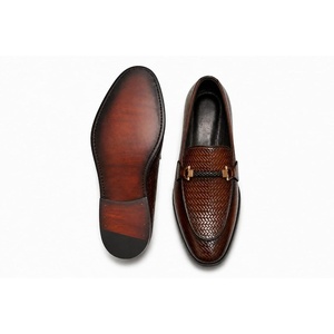 Calzado Elegante para Boda, Zapatos de Cuero Genuino Color Negro, Transpirables, de Piel de Vaca, Sin Cordones, para Hombres, para Fiestas, Venta al Por Mayor - Product Image 3