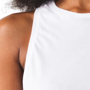 LDB Muscle Tank Women’s Cropped Muscle Fit Stretch Activewear Gym Workout <b>Sleeveless</b> Tank <b>Top</b> Optic White - Product Image 6