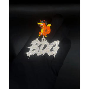 Custom " BDG " Hip Hop Pendant With Moissanite Diamond Iced Out Streetwear Necklace Jewelry - Product Image 1