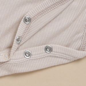 Body de manga larga de elastano de bambú orgánico de calidad superior con mallas con Cordón-Avena - Product Image 3