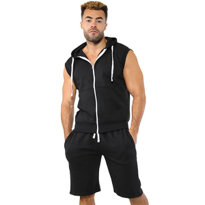Ensemble 2 pièces en coton personnalisé avec logo, design tendance, vêtements décontractés, résistant et respirant, idéal pour l'été, comprenant un sweat à capuche et un short. - Product Image 4