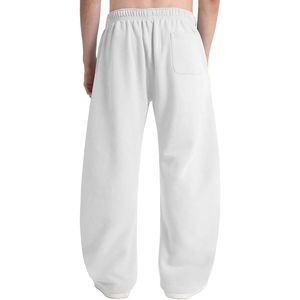 2026 Trending OEM <b>Men's</b> <b>White</b> Cotton Canvas Midweight Sweatpants Elastic Waist Casual Loose Fit Side Pockets Breathable Summer - Product Image 6