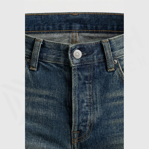 Jean en denim déchiré coupe droite pour homme, coupe slim, taille mi-haute, en coton, style décontracté, idéal pour le printemps - Product Image 4