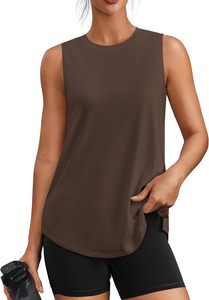 Camiseta sin mangas personalizada para mujer, color naranja, cuello redondo, de secado rápido, tejida, estilo deportivo, longitud regular. - Product Image 3