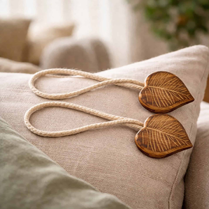 Modern Wood Buckles Holdbacks Display Stands Beaded Curtain Organizer Holders Wooden Curtain <b>Tie</b> <b>Back</b> - Product Image 2