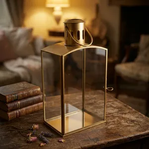 ARTISAN DESIGN <b>Brass</b> <b>Lantern</b> Handmade Decorative Home Decoration <b>Lantern</b> for Weddings Valentine's Day-Model L204 Irregular Shape - Product Image 4