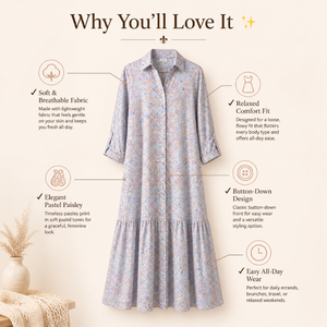 Robe longue élégante en soie pour femme, taille unique, style bohème, motif cachemire, kaftan de luxe à manches longues, idéale pour les vacances, coupe ample et fluide - Product Image 2