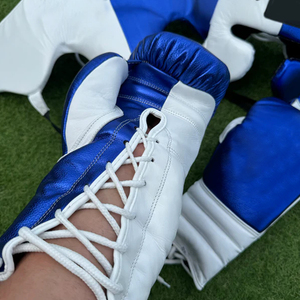 Wholesale Purple and Golden Color Top Quality Genuine Leather Winning Boxing Sparring Boxing Gloves <b>Head</b> Guard Groin Guard Set - Product Image 6