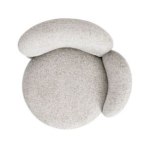 Poltrona Girevole Duo da 31,5 Pollici in Ciniglia Multicolore Beige con Bracciolo Singolo per Soggiorno - Product Image 2