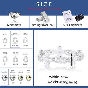 Bracelet Croix Iced Out en Moissanite et Diamant, Argent 925, Style Hip Hop, Bracelet de Luxe Tendance - Product Image 3