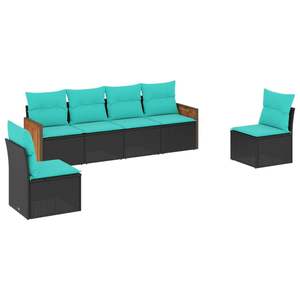 Conjunto de Sofás para Patio en Negro y Azul, Colección de Muebles Elegantes para Exteriores - Product Image 2