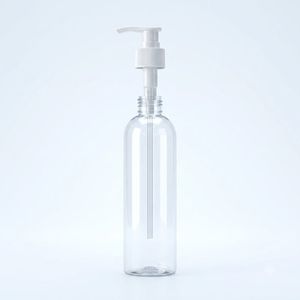 Lotion <b>Bottle</b> Round PET 300ml Clear <b>Pink</b> Plastic Pump <b>Bottle</b> for Skin Care Packaging Factory Manufacturer Vietnam - Product Image 2