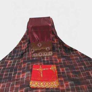 Tela Verde Turquesa de Lujo con Estampado Floral Suizo Dirac y Panel Frontal Bordado para Vestidos de Boda Somalíes - Product Image 4