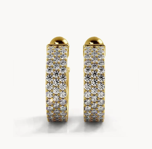 <b>Hoops</b> Earrings Diamond Earrings Gold and <b>Silver</b> Earrings Natural and Lab Grown Diamonds Earrings <b>Hoops</b> Fine Jewelry for Women - Product Image 3