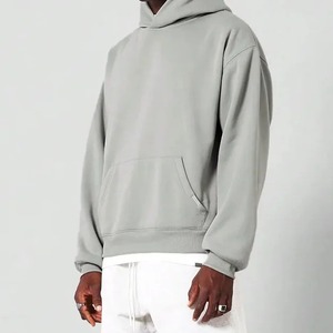 Sweat-shirt à capuche unisexe haut de gamme 100 % coton, coupe oversize, épaules tombantes, épais, pour l'hiver - Product Image 2